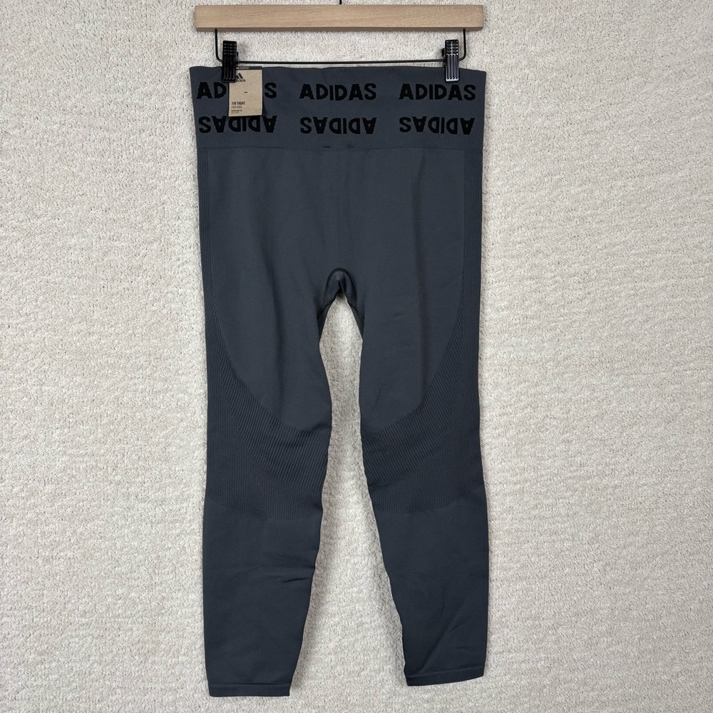 Adidas Leggings Womens 1X Grey 7/8 Tight High Rise Aeroknit Gym Workout Outdoors - Picture 5 of 10